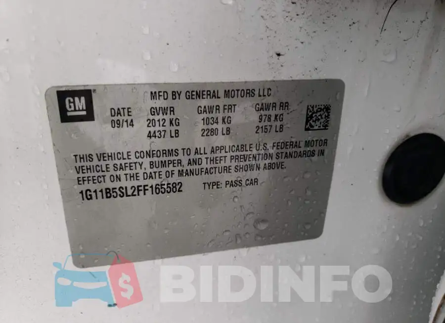1G11B5SL2FF165582 Photo# 12