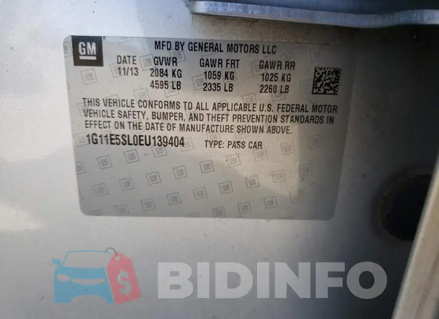 1G11E5SL0EU139404 Photo# 12