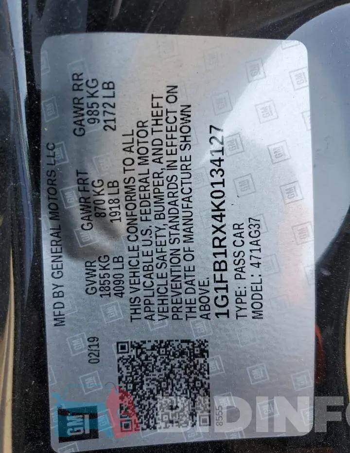 1G1FB1RX4K0134127 Photo# 12
