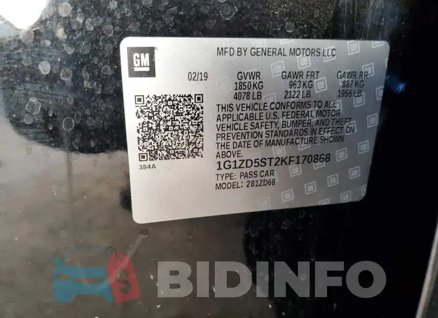 1G1ZD5ST2KF170868 Photo# 10