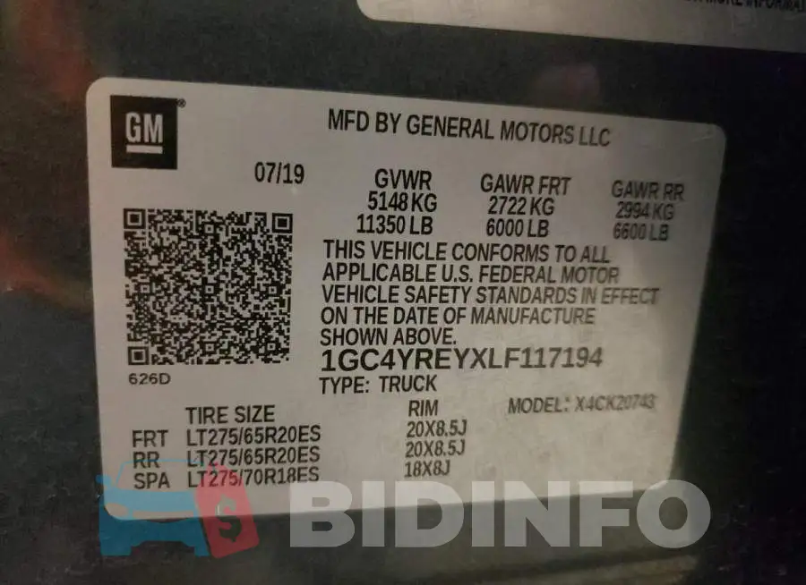 1GC4YREYXLF117194 Photo# 13
