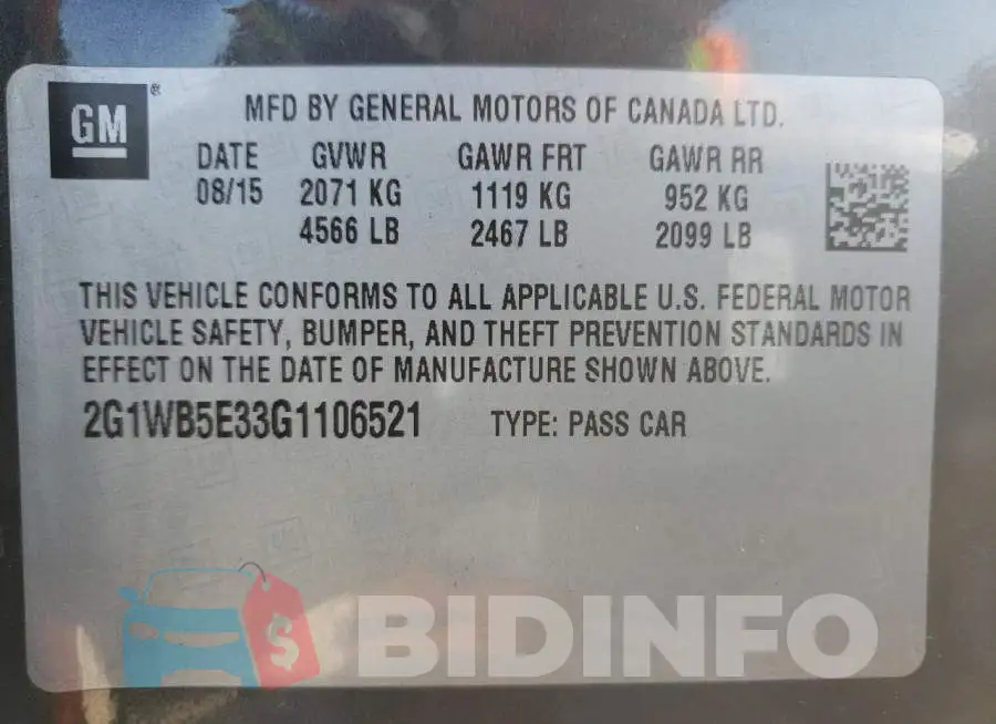 2G1WB5E33G1106521 Photo# 12
