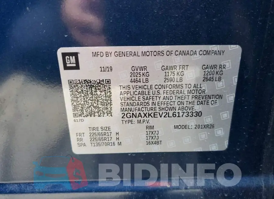 2GNAXKEV2L6173330 Photo# 13