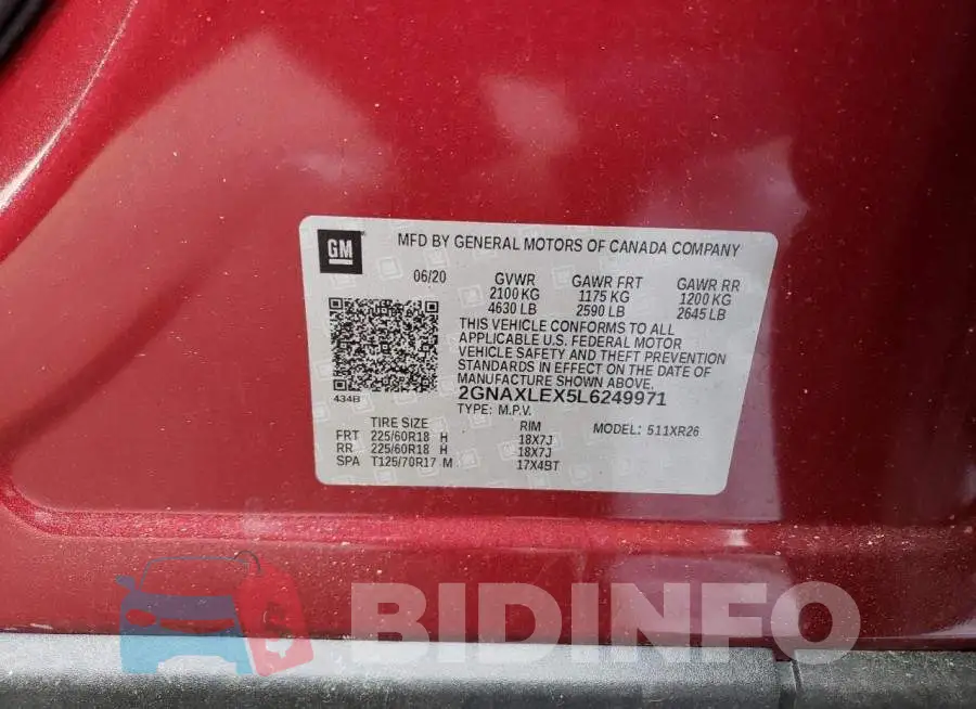 2GNAXLEX5L6249971 Photo# 13