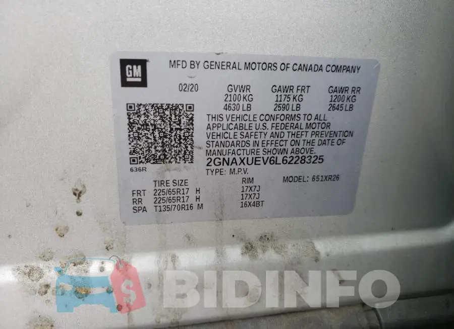 2GNAXUEV6L6228325 Photo# 13