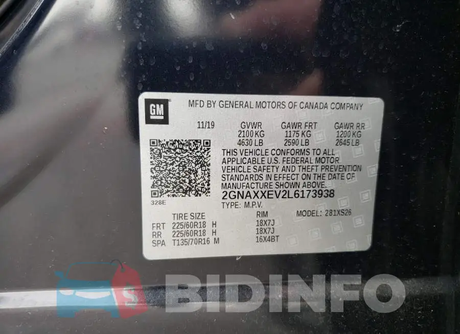 2GNAXXEV2L6173938 Photo# 14
