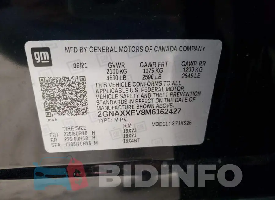 2GNAXXEV8M6162427 Photo# 14