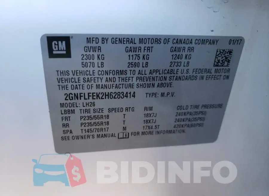 2GNFLFEK2H6283414 Photo# 10