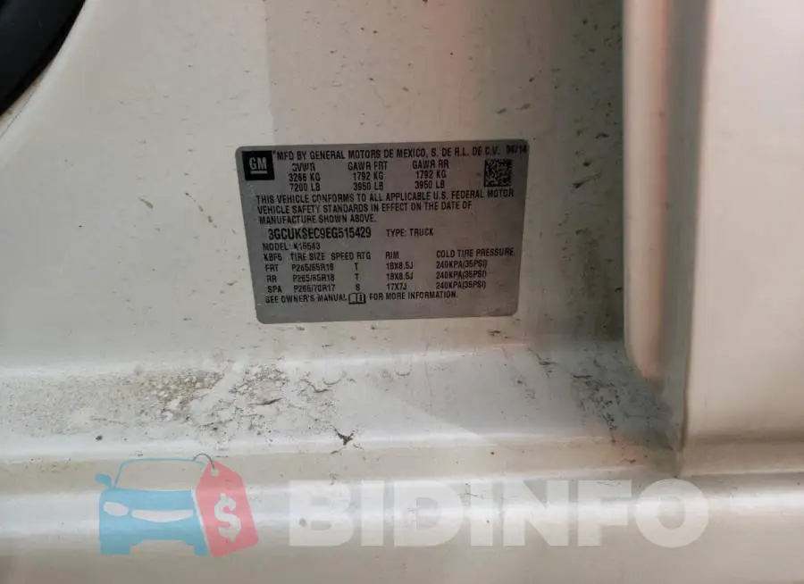 3GCUKSEC9EG515429 Photo# 12