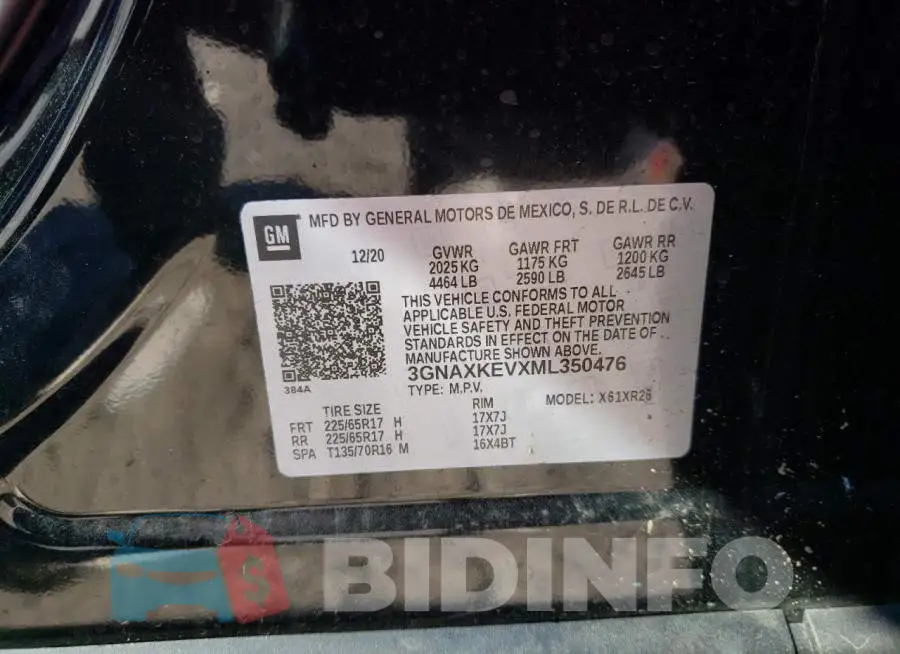 3GNAXKEVXML350476 Photo# 12