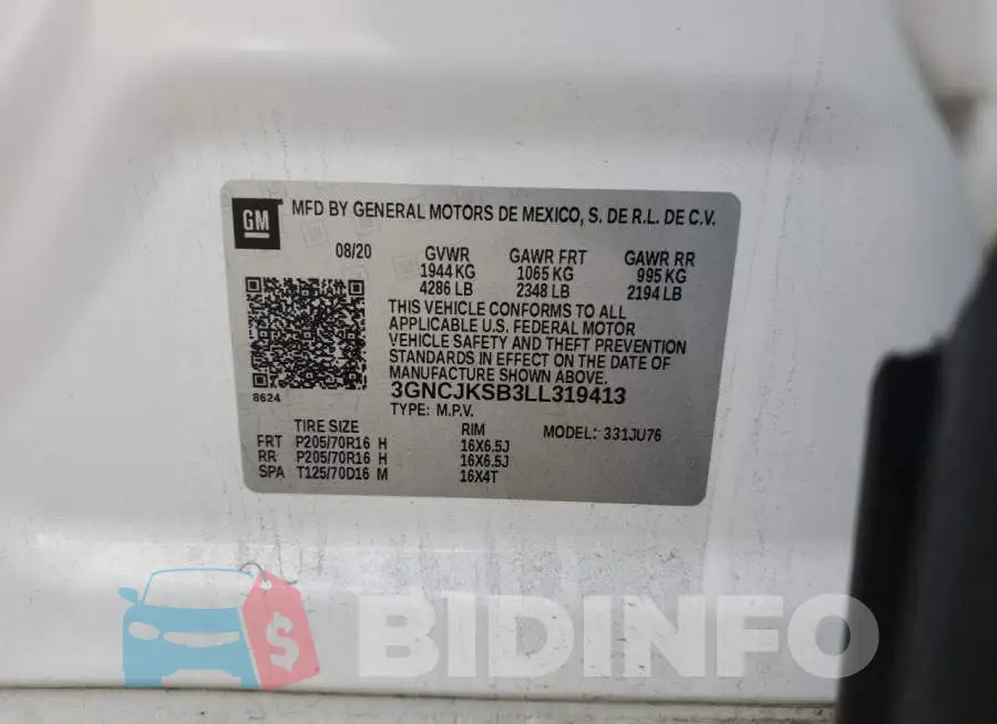 3GNCJKSB3LL319413 Photo# 12