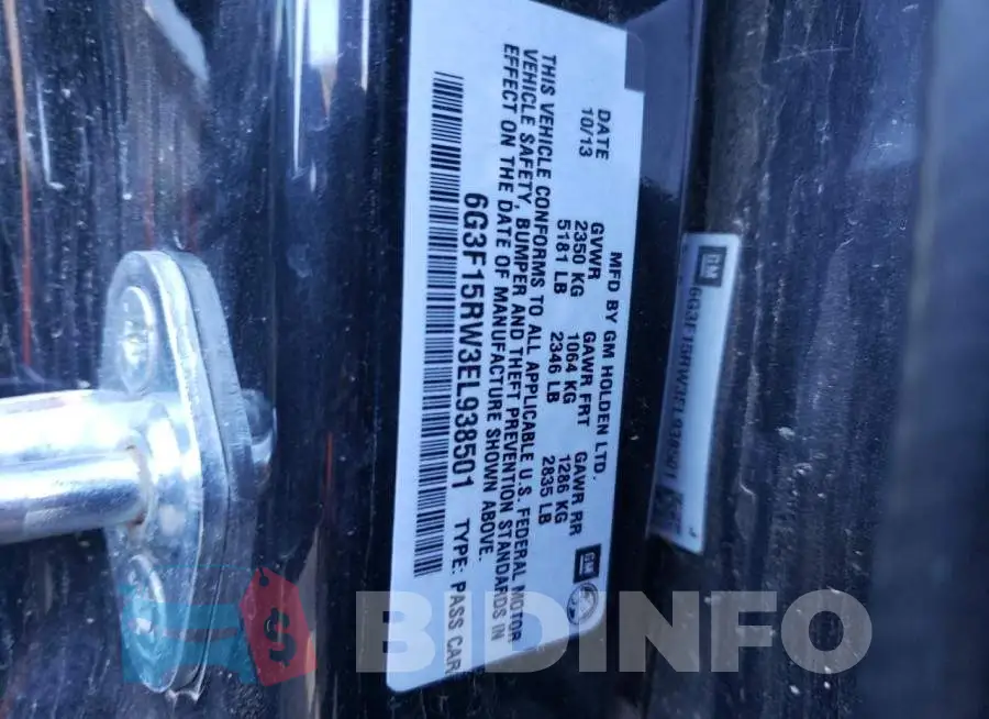 6G3F15RW3EL938501 Photo# 12