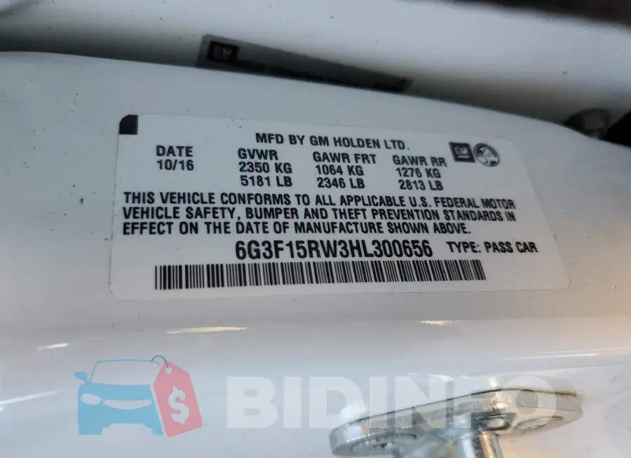 6G3F15RW3HL300656 Photo# 12