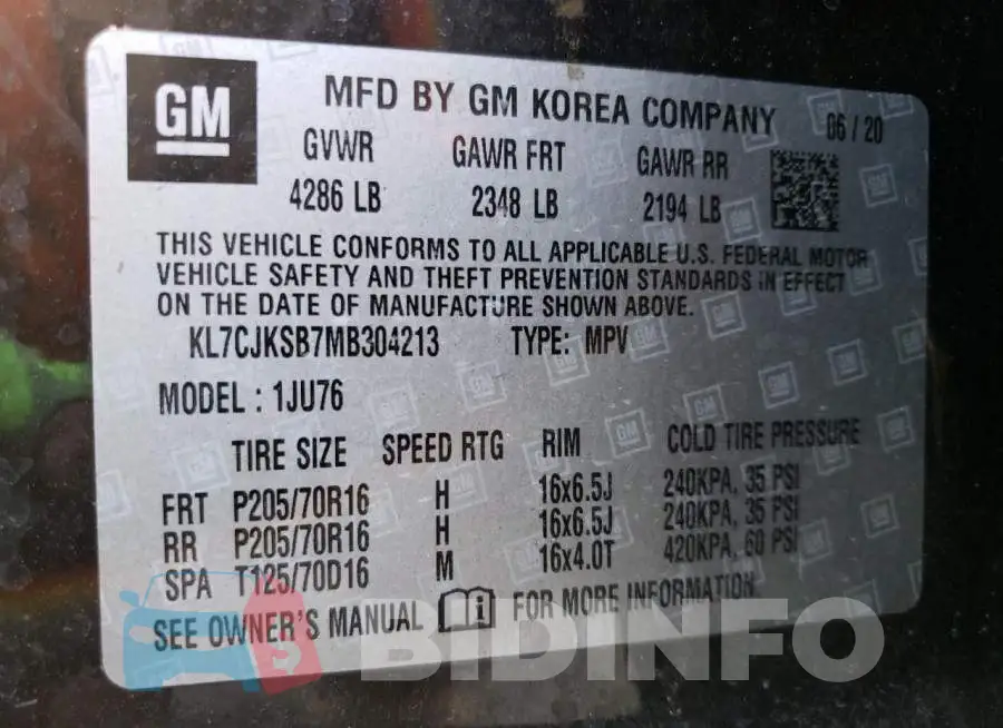 KL7CJKSB7MB304213 Photo# 13