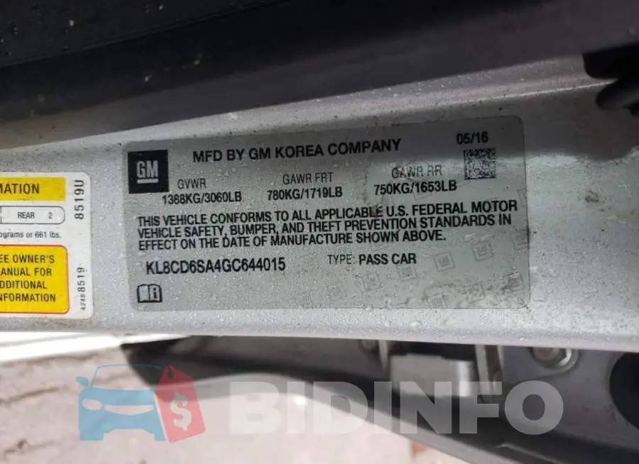 KL8CD6SA4GC644015 Photo# 12