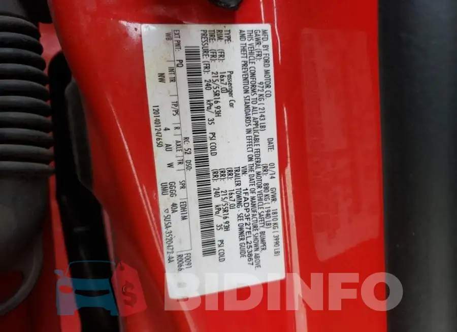 1FADP3F27EL253867 Photo# 12