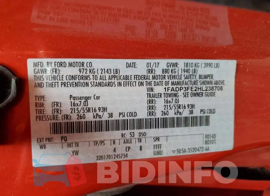 1FADP3FE2HL238708 Photo# 12