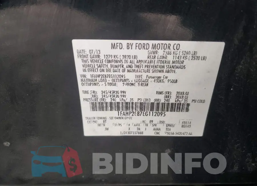 1FAHP2E87EG112095 Photo# 12