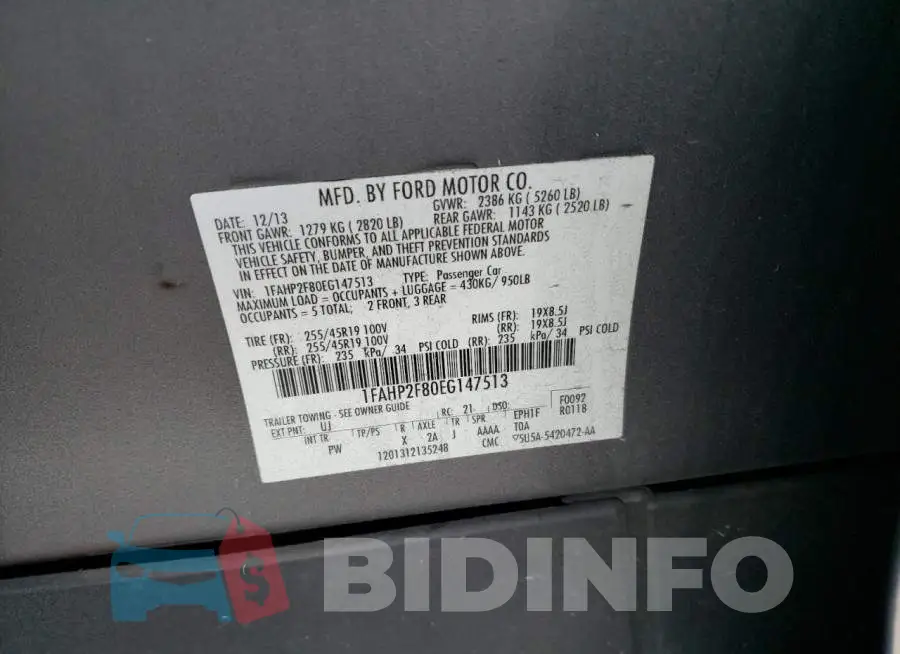 1FAHP2F80EG147513 Photo# 12