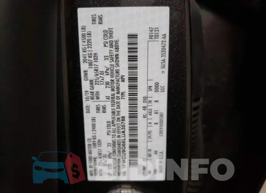 1FMCU9G66LUA30788 Photo# 13