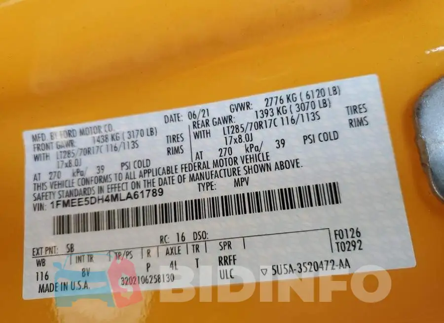 1FMEE5DH4MLA61789 Photo# 14