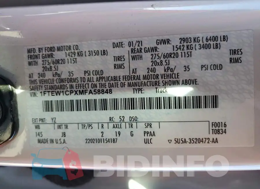 1FTEW1CPXMFA58848 Photo# 13
