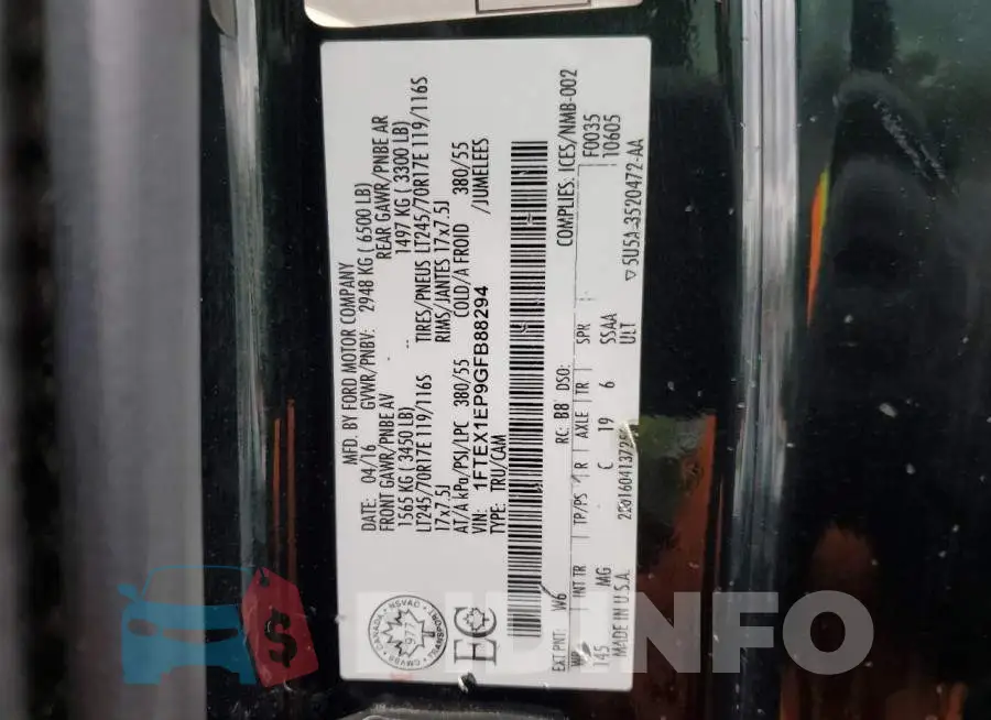 1FTEX1EP9GFB88294 Photo# 12