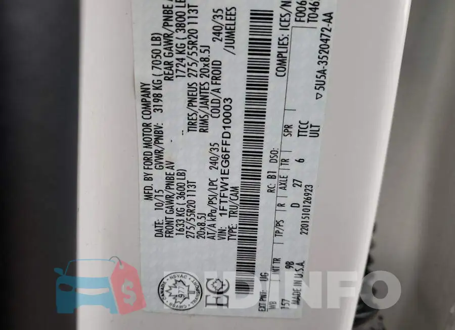 1FTFW1EG6FFD10003 Photo# 12