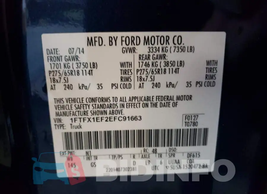 1FTFX1EF2EFC91663 Photo# 12