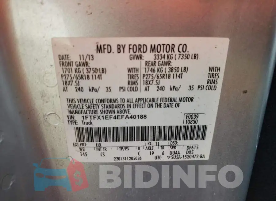 1FTFX1EF4EFA40188 Photo# 12