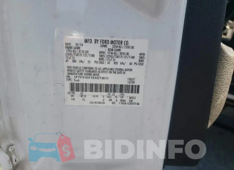 1FTFX1EF7EKE73611 Photo# 12