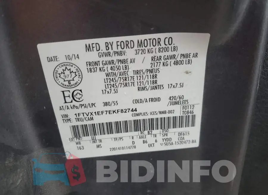 1FTVX1EF7EKF82744 Photo# 12