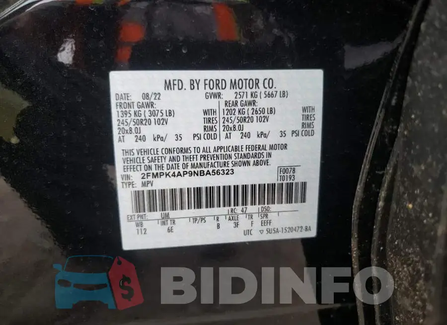 2FMPK4AP9NBA56323 Photo# 13