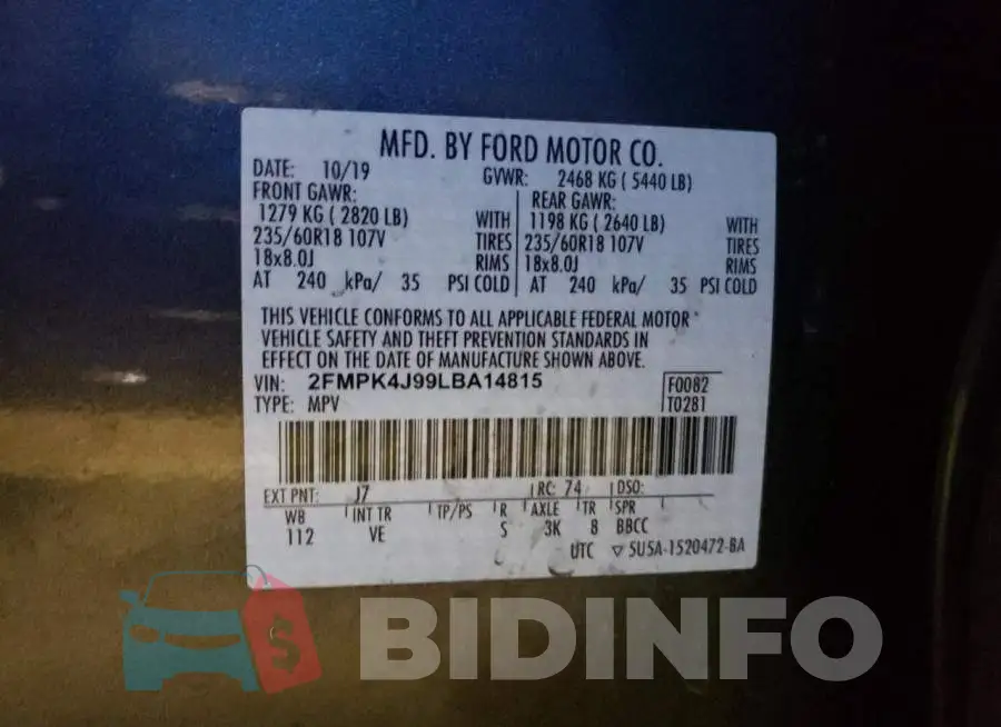 2FMPK4J99LBA14815 Photo# 13