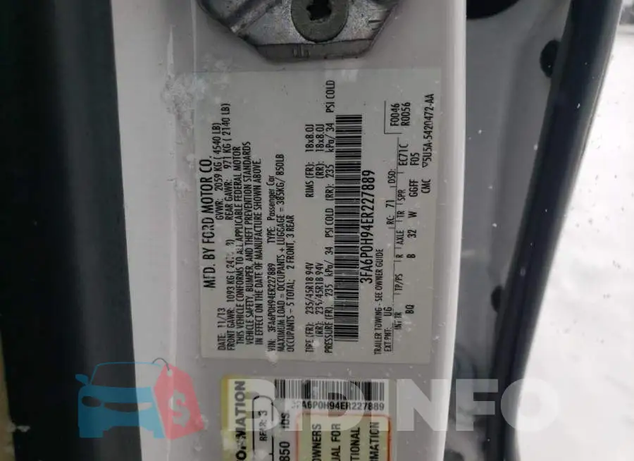 3FA6P0H94ER227889 Photo# 12