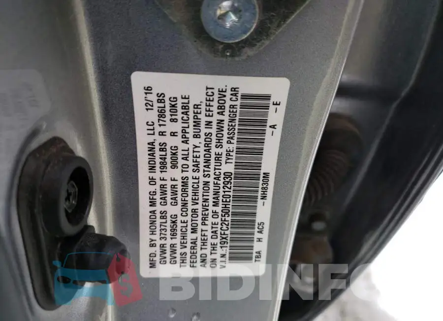 19XFC2F50HE012930 Photo# 12