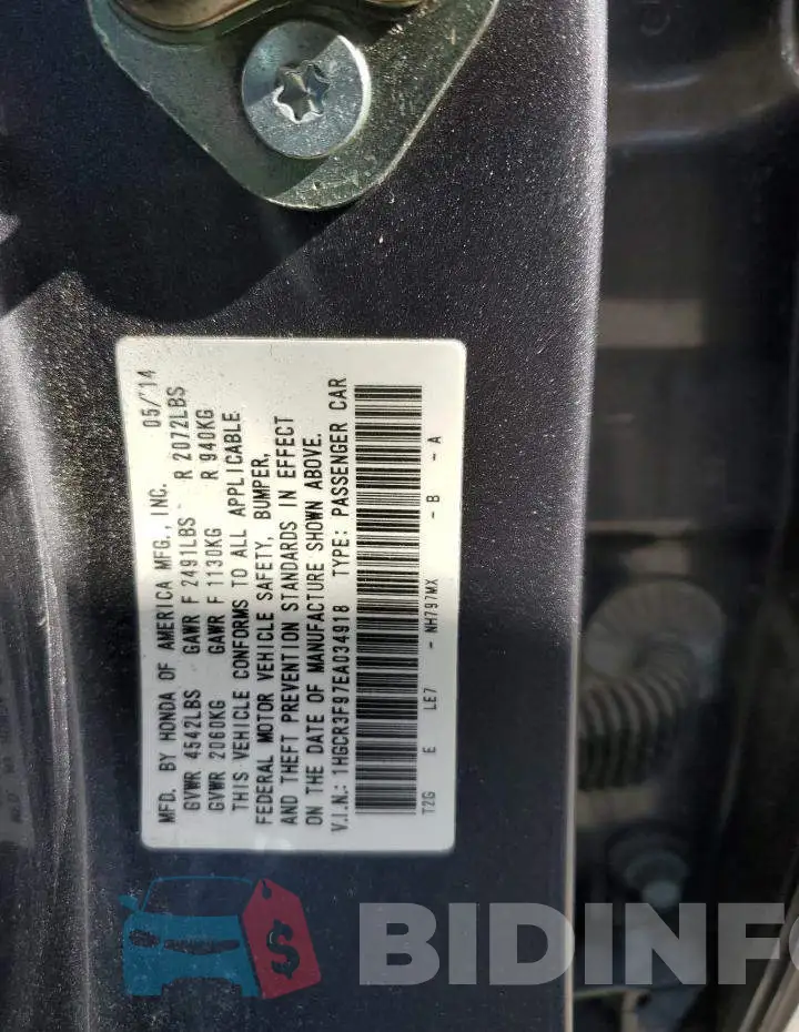 1HGCR3F97EA034918 Photo# 12