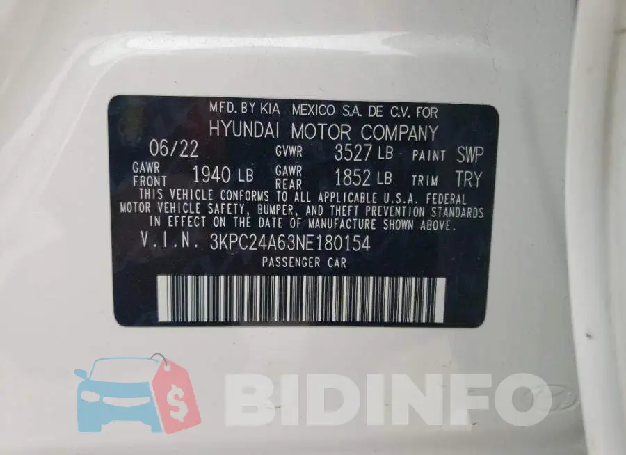 3KPC24A63NE180154 Photo# 12