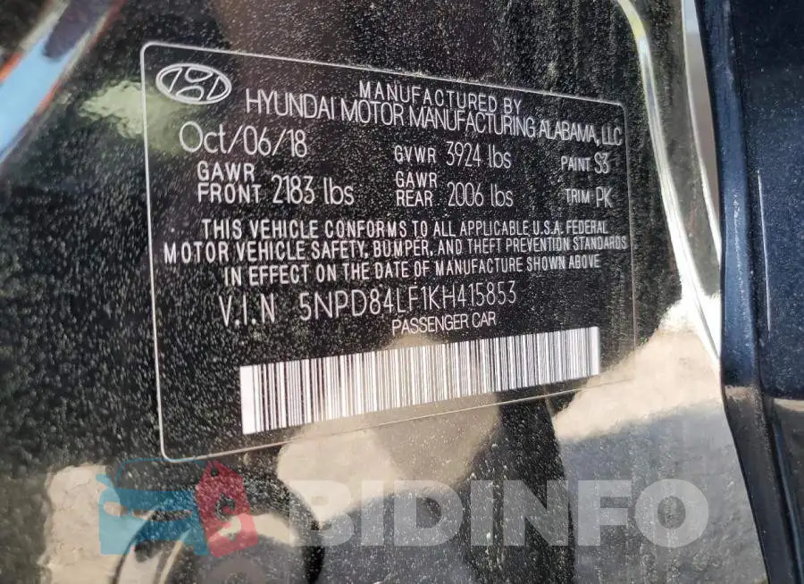 5NPD84LF1KH415853 Photo# 12