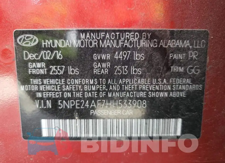 5NPE24AF7HH533908 Photo# 12