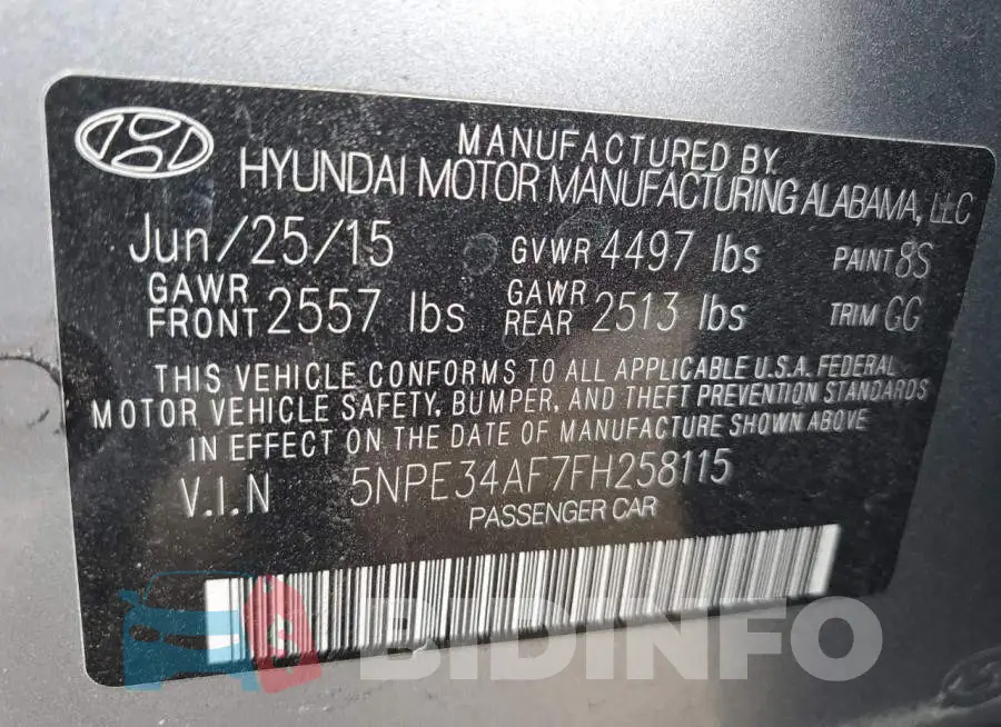 5NPE34AF7FH258115 Photo# 12
