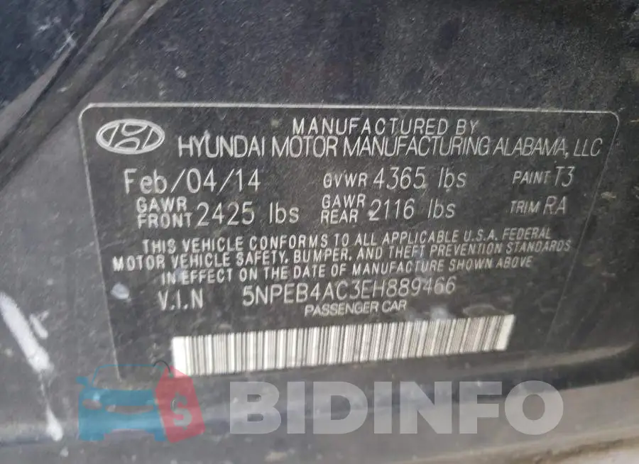 5NPEB4AC3EH889466 Photo# 12