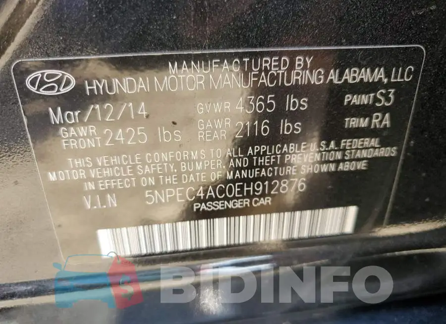 5NPEC4AC0EH912876 Photo# 12