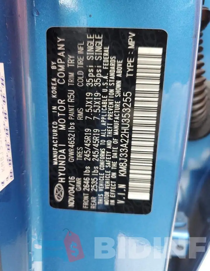 KM8J33A22HU353255 Photo# 10