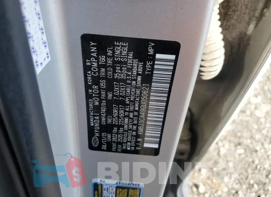 KM8J3CA49GU050621 Photo# 12