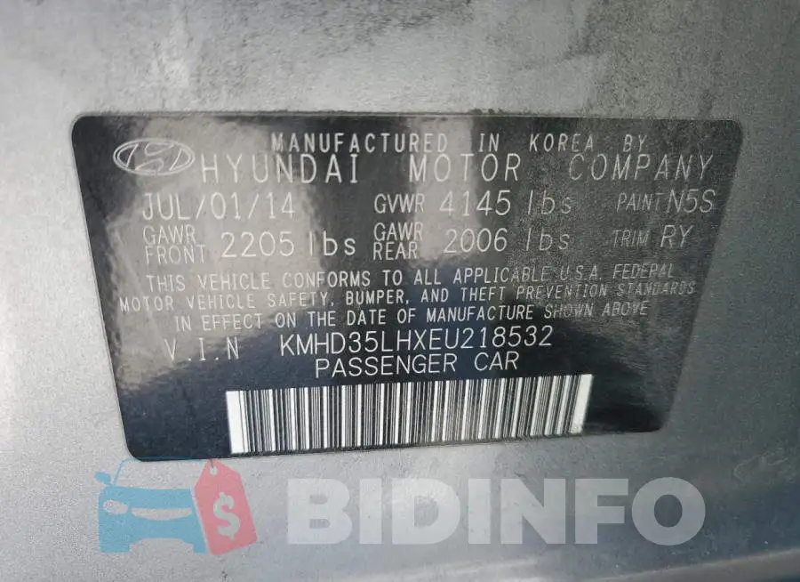 KMHD35LHXEU218532 Photo# 13