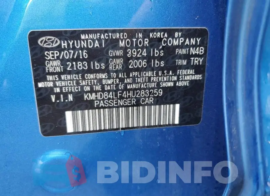 KMHD84LF4HU283259 Photo# 13