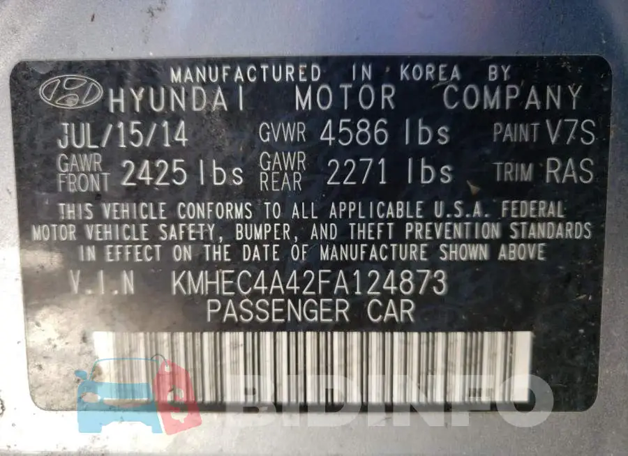 KMHEC4A42FA124873 Photo# 12