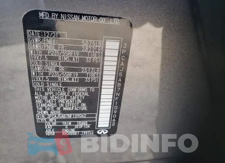 3PCAJ5AB7NF109062 Photo# 12