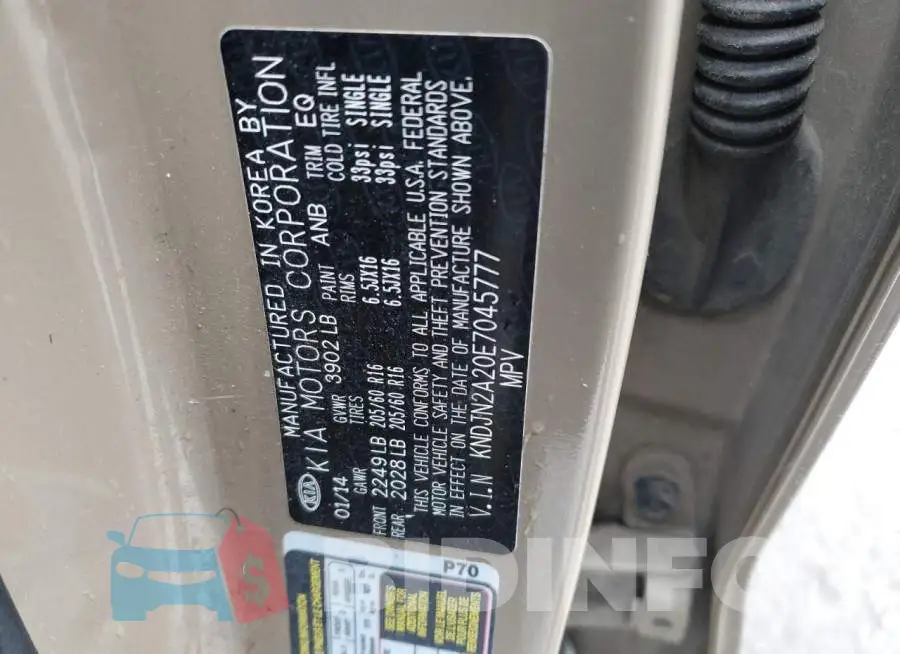 KNDJN2A20E7045777 Photo# 12